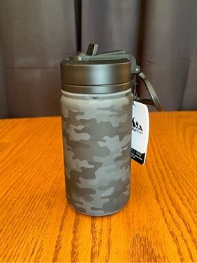 14 oz Hydrapeak Black & Grey Camo Water Bottle